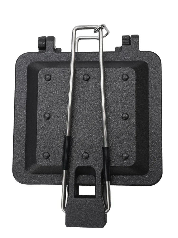Praktische kampeertochten Campinggrill Opvouwbaar 33 * 14 * 4,5 cm Zwart Opvouwbare sandwichgrill Draagbaar Opvouwbaar Draagbaar