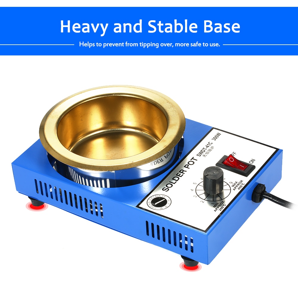 Mini Solder Pot with Temperature Adjustable Lead Free Desoldering Bath Plate Electric Soldering Pot 220V 100W 150W 250W 300W