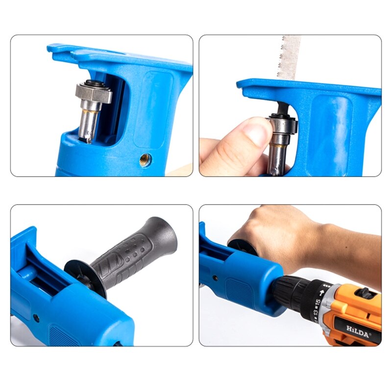 Cordless Reciprocating Saw Adapter Set Electric Drill Converter Modified Hand Tool Wood Metal Cutter Attachment