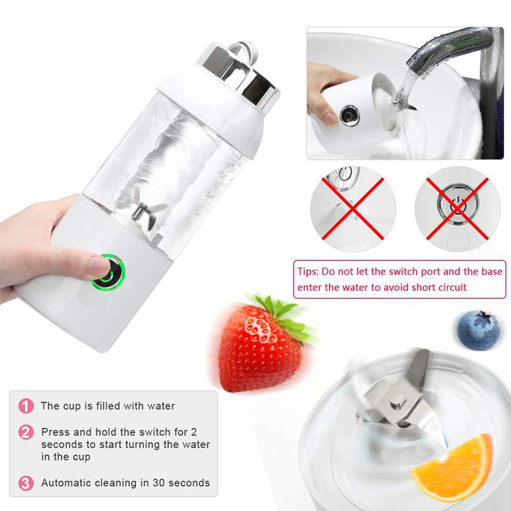 500ML Household Juicer Fruit Shake Mixer Mini Portable Multi-Function USB Charging Juicer Cup Fruit Electric Juice Mixing Cup