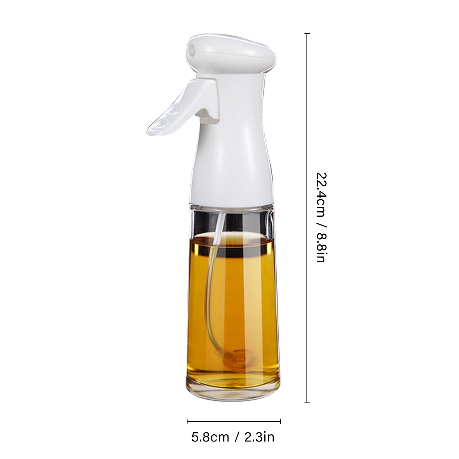 200ml Glass Olive Oil Spray BBQ Cooking Kitchen Baking Tools Sprayer Empty Bottle Vinegar Oil Dispenser Salad Travel Picnic Tool: Glass white