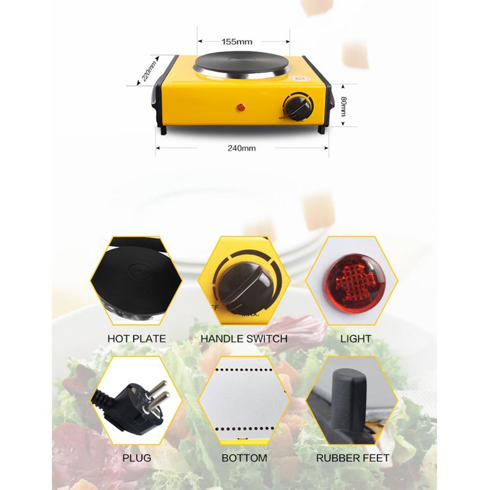 Estufa eléctrica de acero inoxidable de 220V y 1000w, estufa de calefacción de vidrio y cerámica para laboratorio de cocina, enchufe europeo
