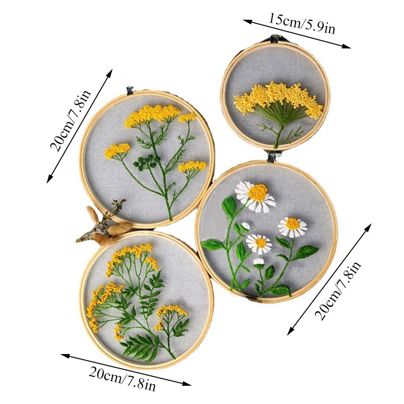Embroidery Material Package Diy Beginner Embroidery Non-finished Product Embroidery Material Plant Transparent Cross Stitch