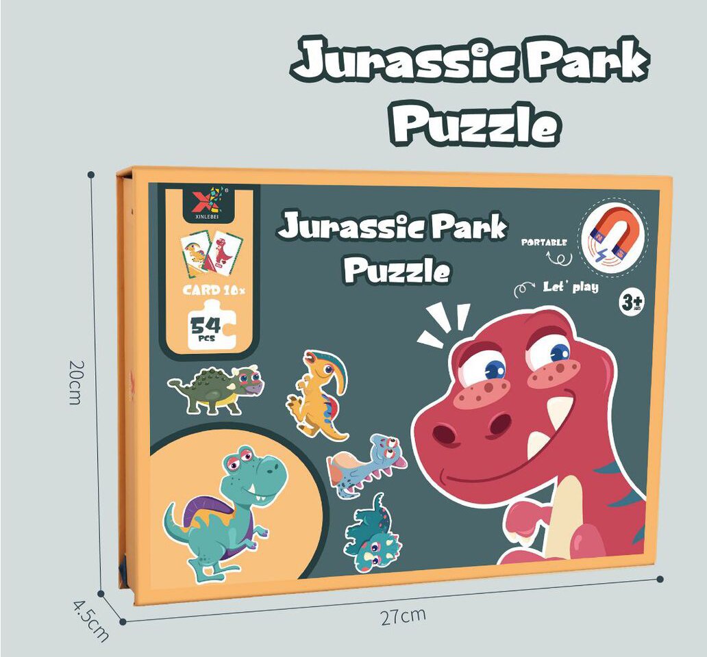 Magnetische Puzzel Kinderen Onderwijs Speelgoed Dier Brief Voertuig Bijpassende Jigsaw Schilderen Set Game Vroeg Leren Speelgoed Voor Baby: Dinosaur