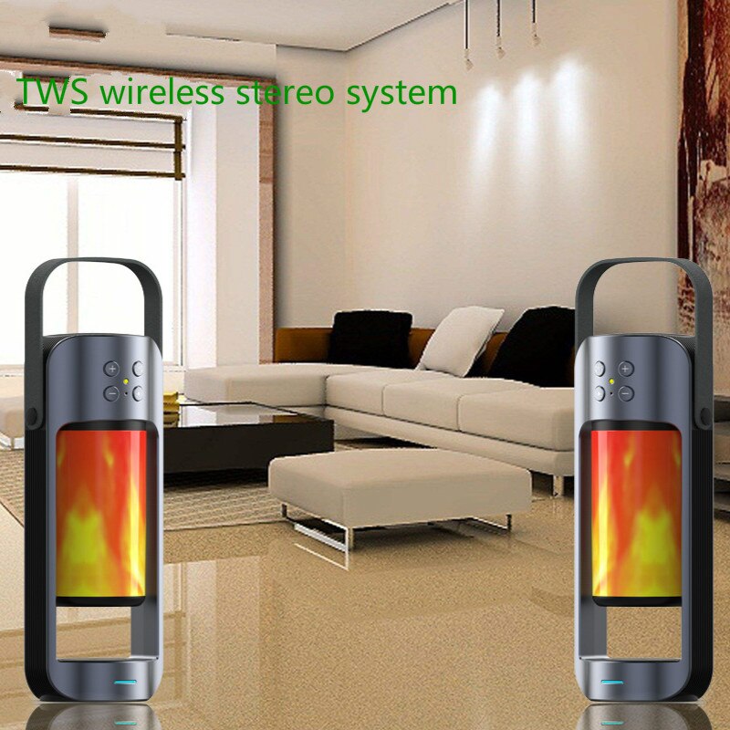 HIFIsound effect flame light wireless charging bluetooth speaker versatile outdoor emergencylight with charging treasurefunction