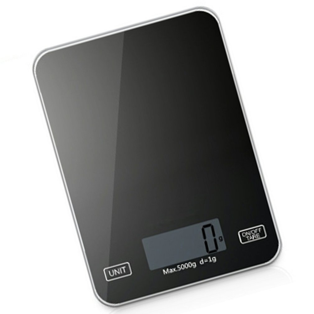 Food Baking Scales Mini Compact 5Kg/1G Kitchen Electronic Scales Home Glass Kitchen Scale Balck Tgk-001