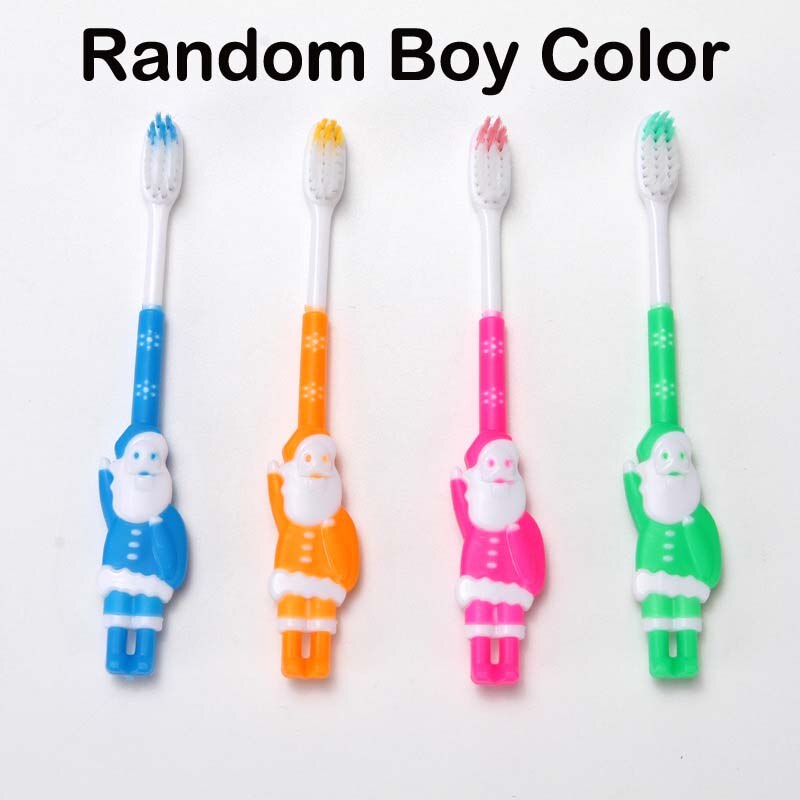 2Pcs/Lot Kids Baby Toothbrush Teether Training Children's Tooth Brush Soft Bristle Mouth Clean Teeth Cleaning Panda Toothbrush: 2Pc Christmas Boy