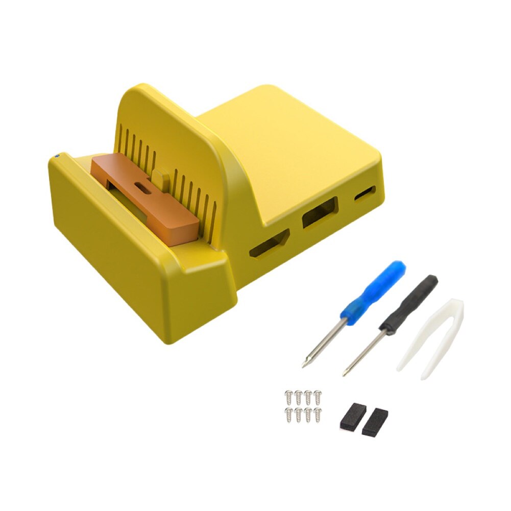 Stazione di Ricarica Nintendo Switch - Supporto Portatile - Convertitore TV - Supporto Gioco: Giallo