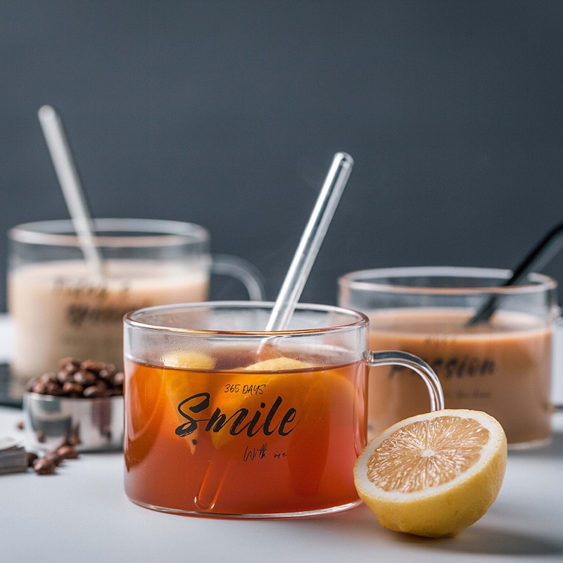 500ml bogstaver glas krus, stort bælte med juice krus kontor tekop dessert kop havregryn morgenmad kop mælk drinkware