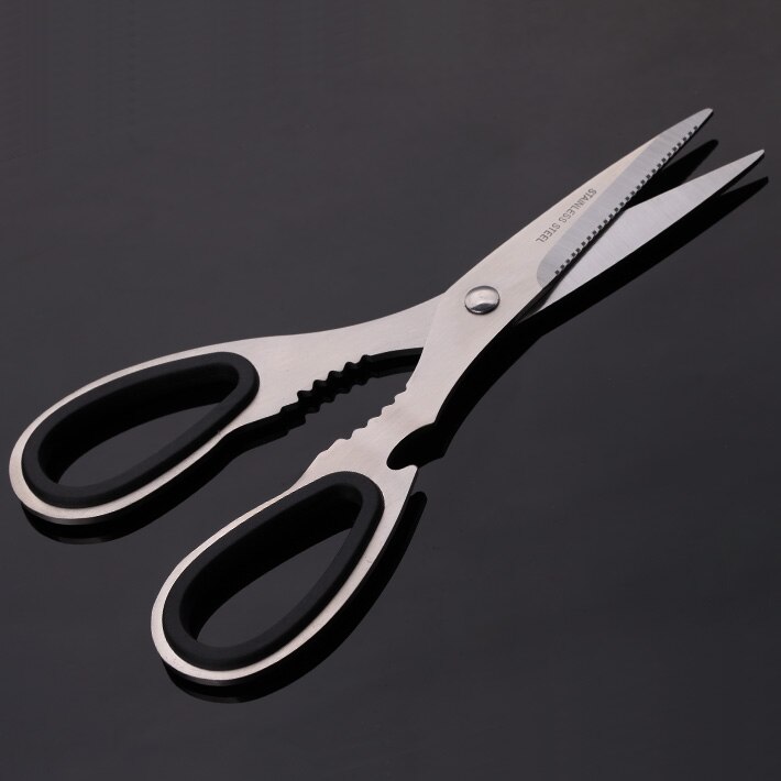 18.5 cm (7.3 '') multifonctionnel en acier inoxydable volaille cuisine ciseaux casse-noisette ouvre-bouteille os Cutter cuisinier outil coupe cisaillement
