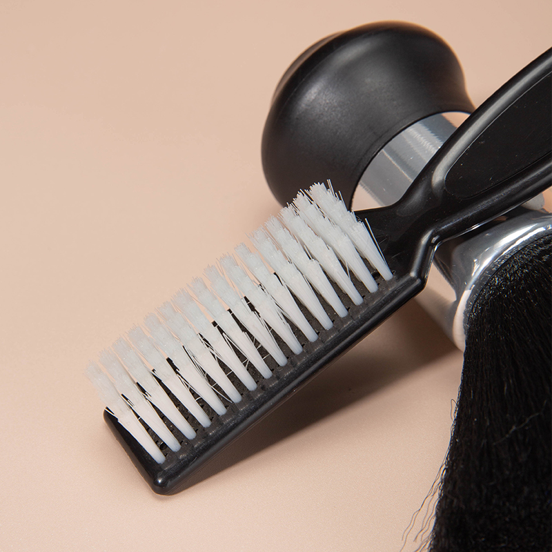Cepillo suave de peluquería, plumero negro para barrer el cuello, Limpieza del cabello, anillo de corte de pelo, cepillo para Barba, juego de peine de estilismo