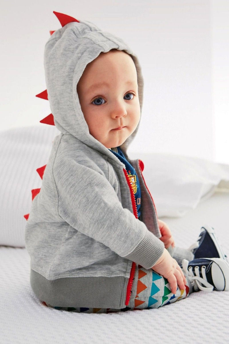 Toddler Infant Baby Boy Dinosaur Long Sleeve Casual Hooded Zipper Tops Jacket Coat Sweatshirt Trendy Clothes 0-3T