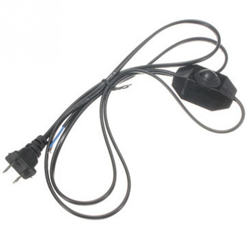 1.8M White Black No Polarity AWG Switch Dimming Cable Light Modulator Lamp Line Dimmer US Plug 110-220V: Black