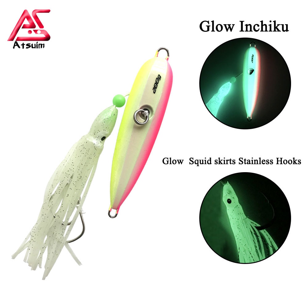 ALS Inchiku Langsam Jig Unterseite Schiff Licht Angeln Lockt Metall und Krake Felsen Tintenfisch Köder Unterstützen Haken 100g 120g 150g 200g 250g