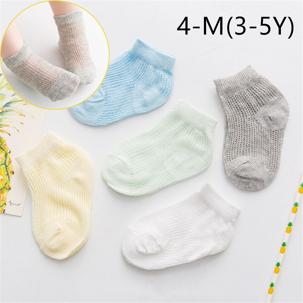 5 Paren/partij 0-5Y Baby Baby Sokken Baby Sokken Voor Meisjes Katoenen Mesh Leuke Pasgeboren Jongen Peuter Sokken Baby Kleding Accessoires: M(3-5Y)-4