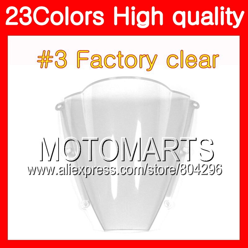 23Colors Windscreen For KAWASAKI NINJA ZX9R 94 95 96 97 ZX-9R 9 R ZX 9R 1994 1995 1996 1997 Chrome Black Clear Smoke Windshield: NO.3