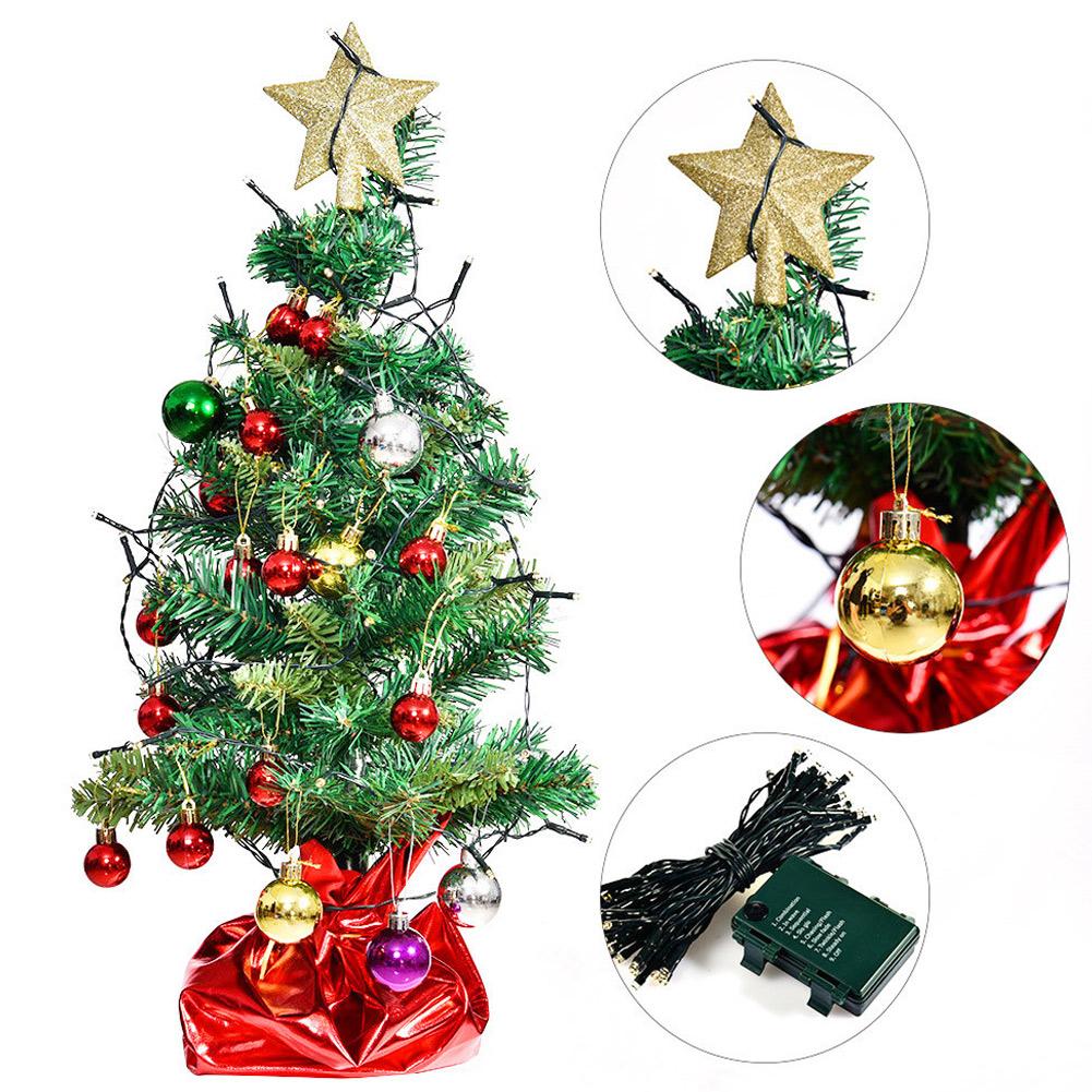24inch Christmas Tree Set with 50 LED Lights DIY Ornaments for Christmas Party Decorations