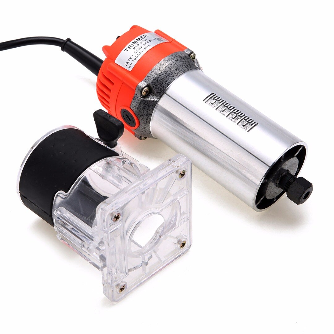 800W 220V Wood Trim Router 6.35mm Collect Diameter Electric Hand Trimmer Woodworking Laminate Palm Router Joiner Tool