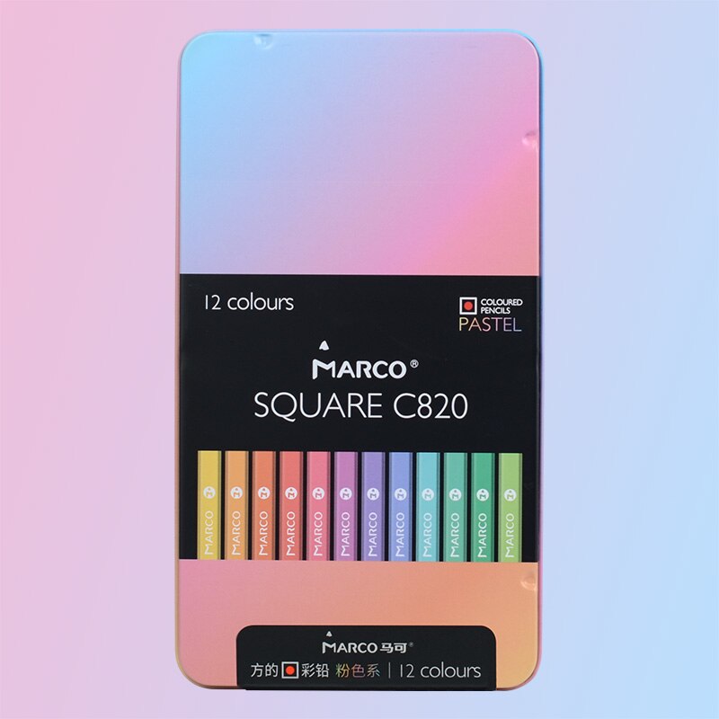 Marco Pastel Kleur Potloden Vierkante Vorm 12/24 Andstal Kleuren Potlood Lapis De Cor Professionele Gekleurde Potloden Voor School: 12 Pastel Colors