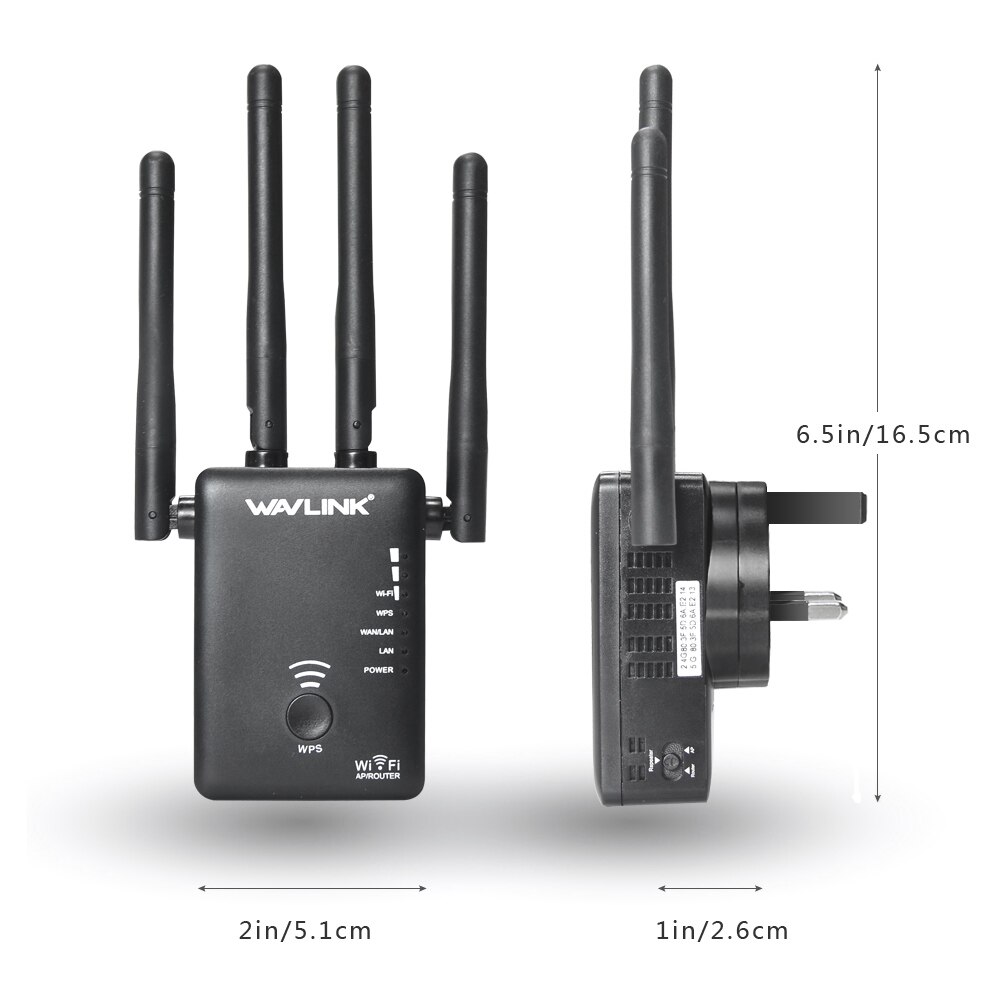 Wavlink AC1200 WIFI Repeater Range Extender Mini Wireless Router Wifi Booster Signal Amplifier Dual-Band 4 External Antennas