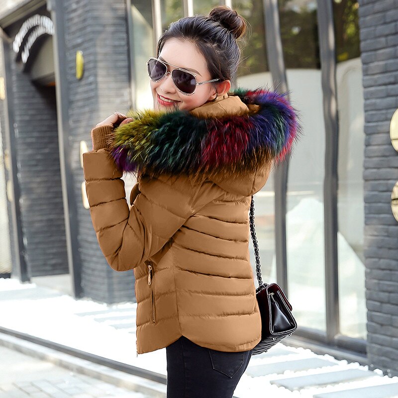 Parka vestes en duvet pour femme, manteaux, blouson femme multicolore, col en fourrure artificielle, à la , veste d'extérieur: CAMEL / L