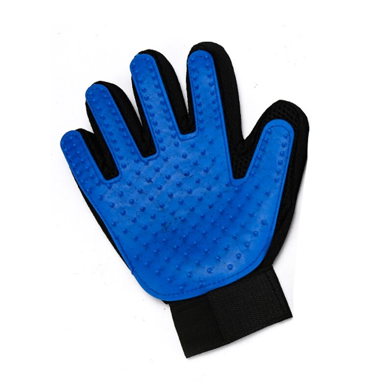 Handschoen Voor Katten Kat Grooming Hond Haar Deshedding Borstel Kam Handschoen Voor Hond Vinger Reiniging Massage Handschoen Voor dier: Right Hand Blue