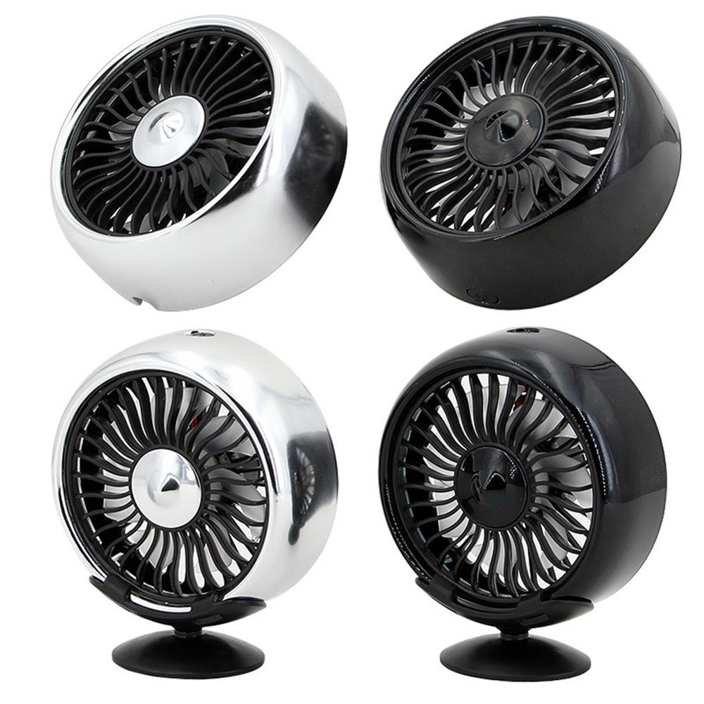 12V Electric Car Fan 360 Degree Rotatable 2 Speed Dual Head Car Auto Cooling Air Circulator Fan for Van SUV RV Auto