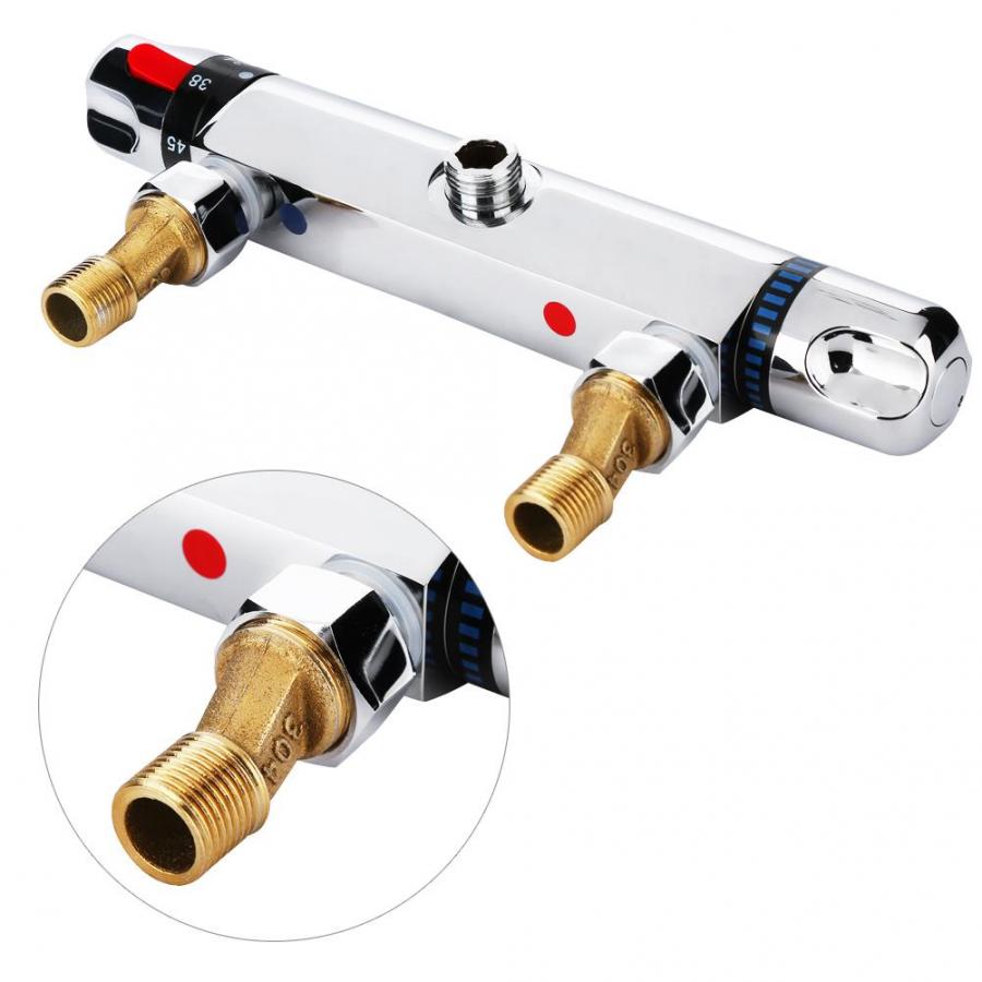 1/2" Modern Chrome Thermostatic Shower Mixer Bar Replacement Valve Outlet Home Bathroom Accessory