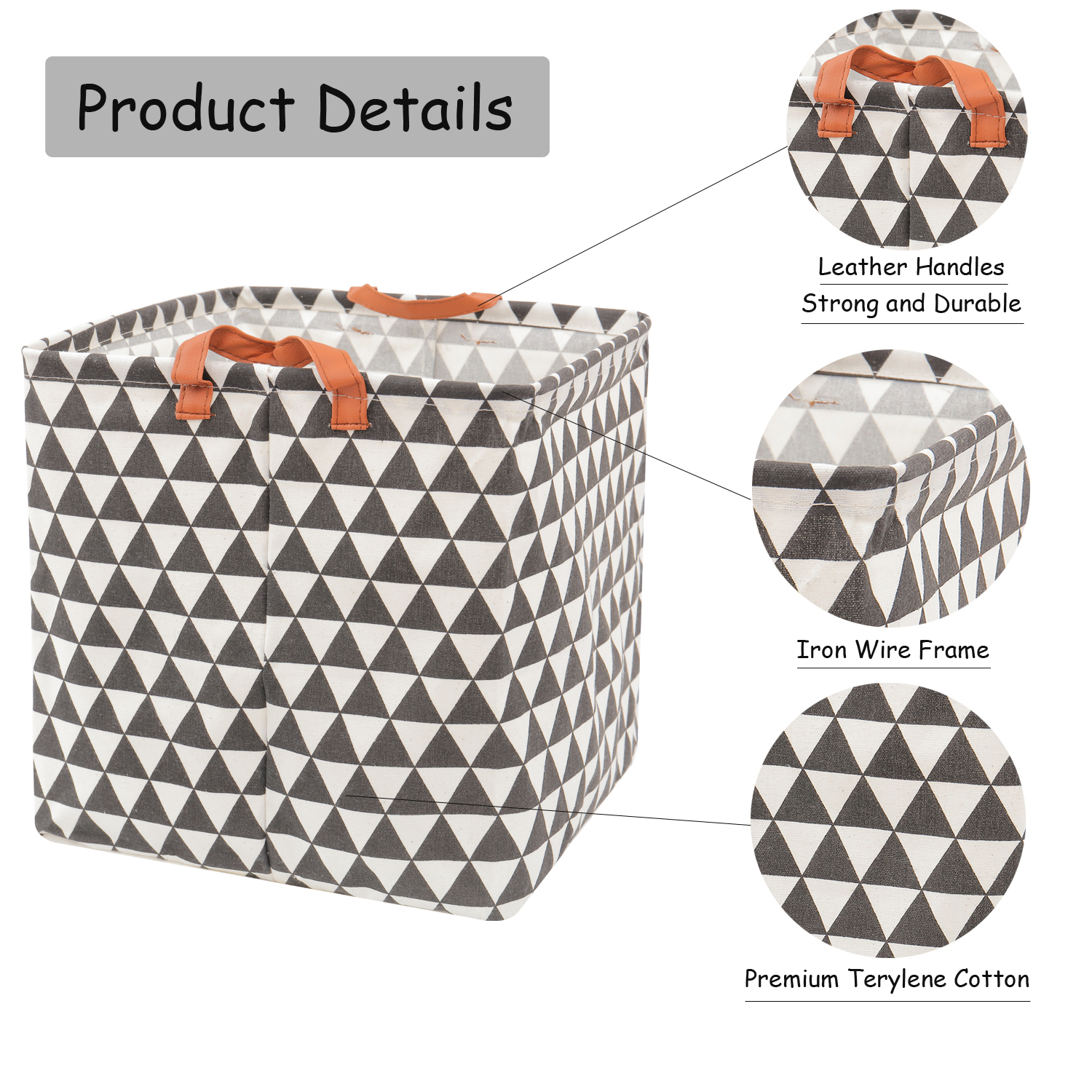 Large Capacity Square Folding Storage Basket Toys Clothes Organizer Waterproof Leather Handles Laundry Hampe Home Storage Bag