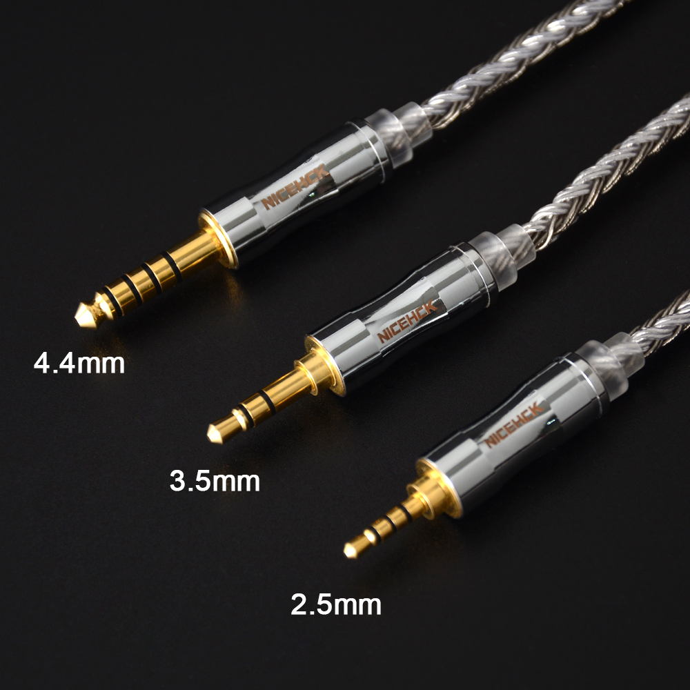 NICEHCK C16-4 16 Core Silver Plated Cable 3.5/2.5/4.4mm Plug MMCX/2Pin/QDC Connector For KZZSX CCATRN TFZ QDC NX7MK4/DB3 BL-03