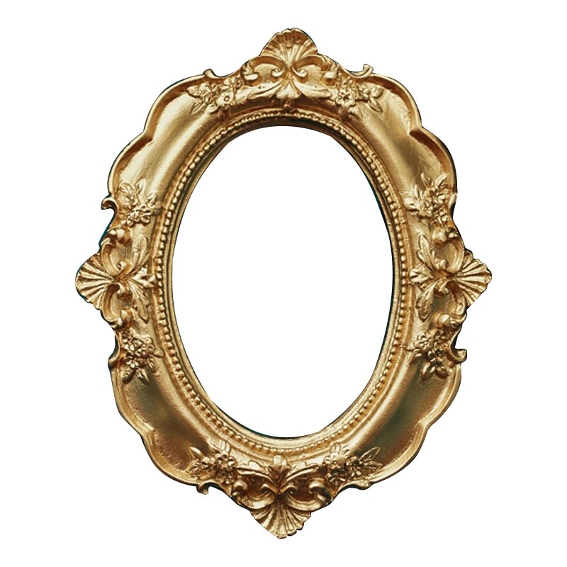 Goldene retro Foto Rahmen Nagel Kunst Schmuck Dekoration Anzeige Rahmen GXMA: Oval