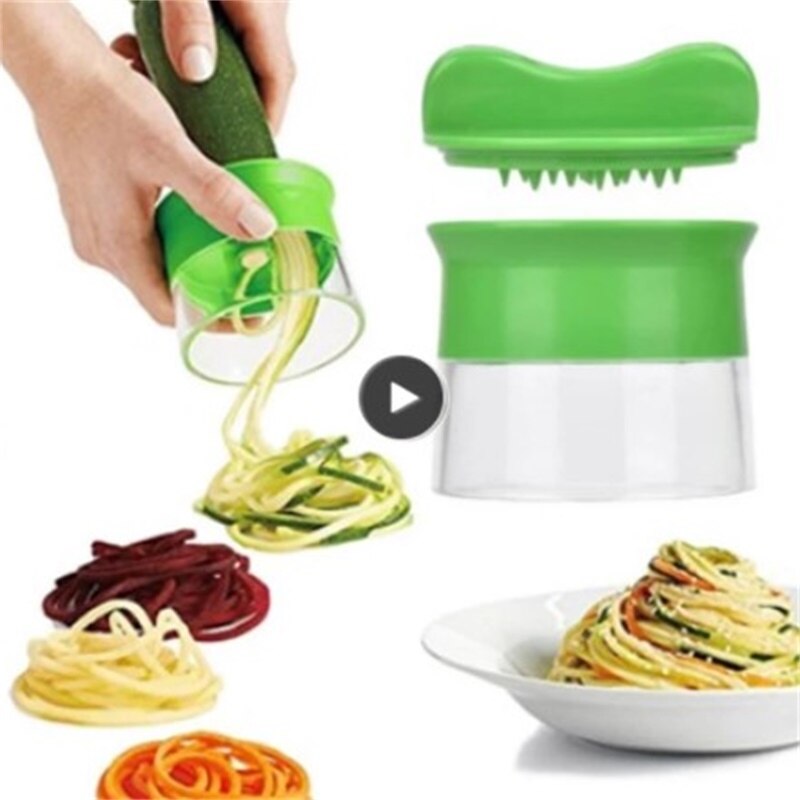 4 In 1 Manual Rotary Cutters Spiral Vegetable Cutter Handheld Carrot Cucumber Spiral Zucchini Leaf Slicers Machine Kitchen Tools