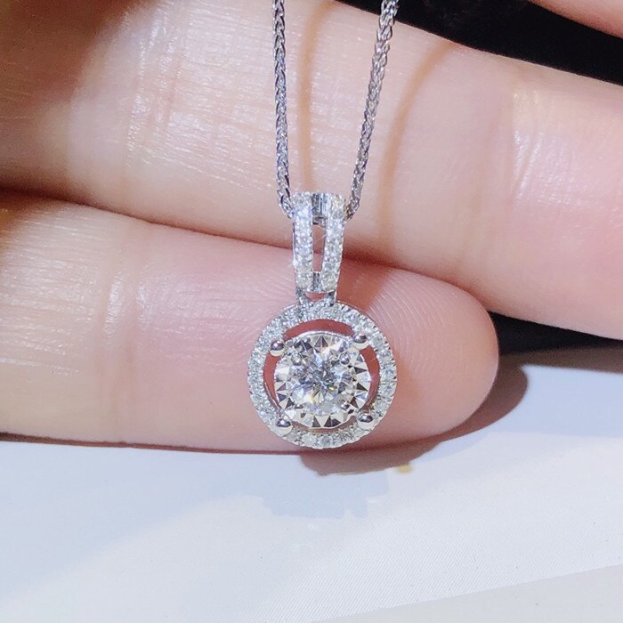 S925 Silber Halskette Natürliche Diamant mit Moissanite Edelstein Anhänger für Frauen Silber 925 Schmuck Collare Mujer Anhänger