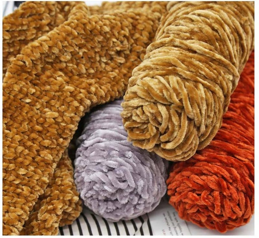 100g Chenille Blanket Yarn Soft Rainbow Wool Craft Sweater Yarn Chunky Crochet Baby Knitting Thick DIY Velvet Sweater Hats Scarf