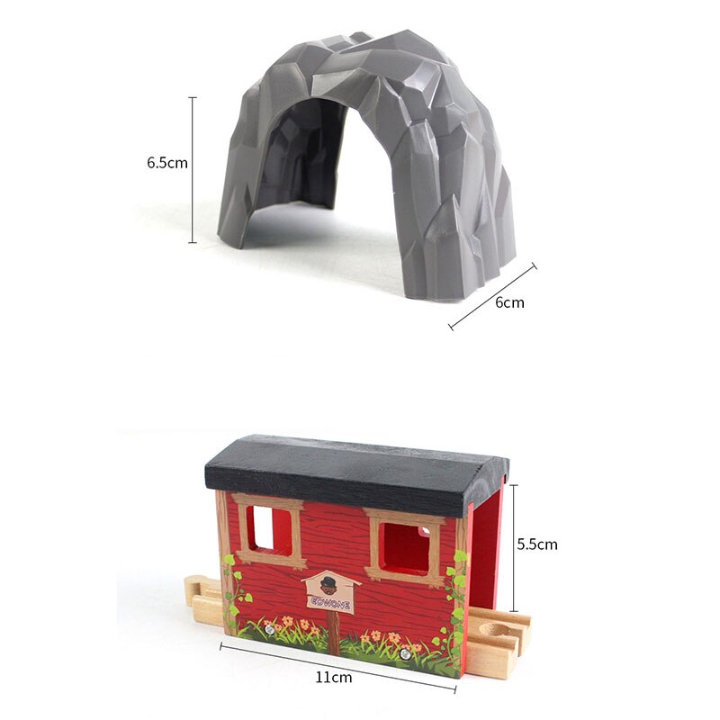 DIY Holz Track Holz Eisenbahn Zubehör Zug Track Eisenbahn Zubehör Bus Station Regenbogen Brücke Track