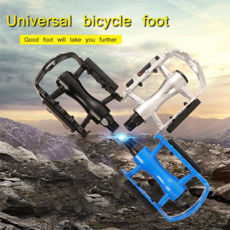 Universal mtb mountainbike pedaler cykel fodstøtte i aluminiumslegering skridsikker hårdt og slidstærkt cykeltilbehør sort/blå