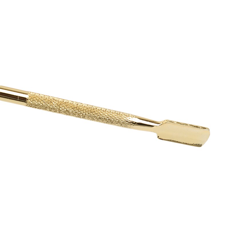 Lot de 3 repousse-cuticules en métal doré pour nail art, pédicure, manucure, outil de retrait et de repousse-ongles