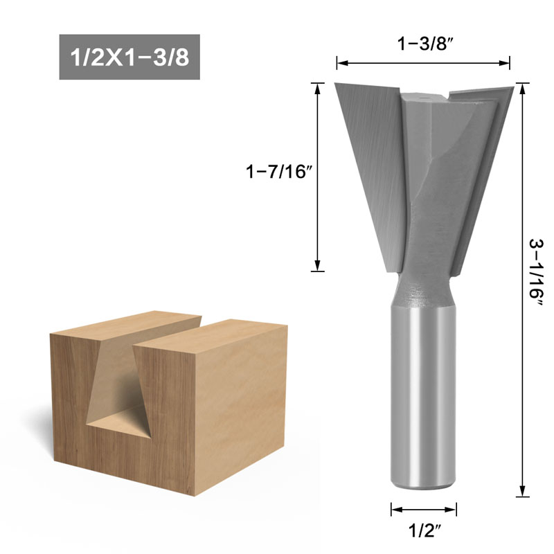1Pc 6.35Mm 12.7Mm Schacht Hout Cutter Zwaluwstaart Frezen Voor Hout Tungsten Graveren Tool Frezen: NO16