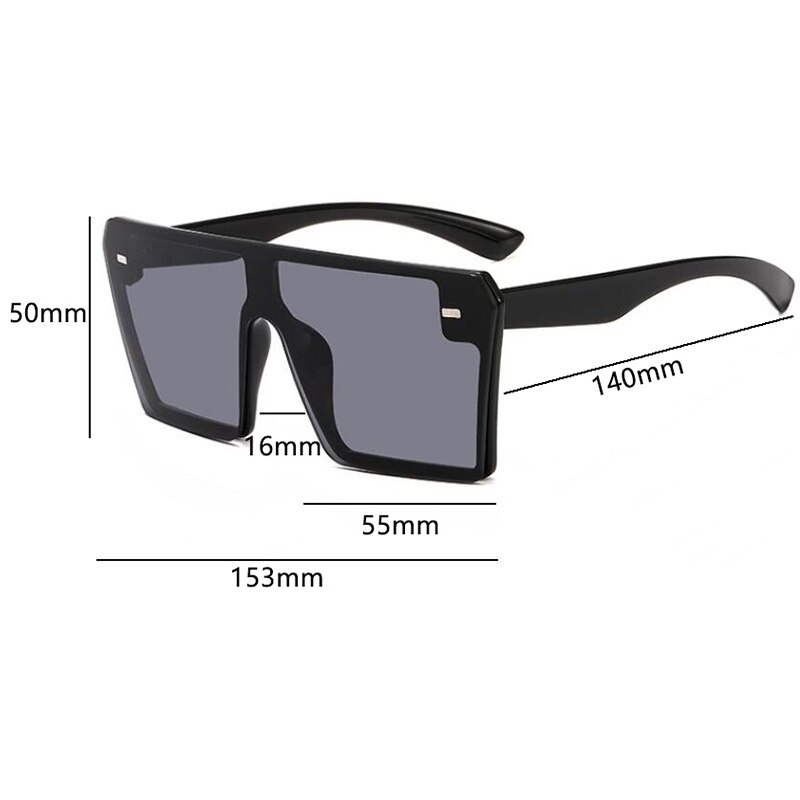 Kantløse overdimensionerede kvinder solbriller firkantede mærke solbriller med stort stel til kvinder  uv400 solbriller oculos masculino