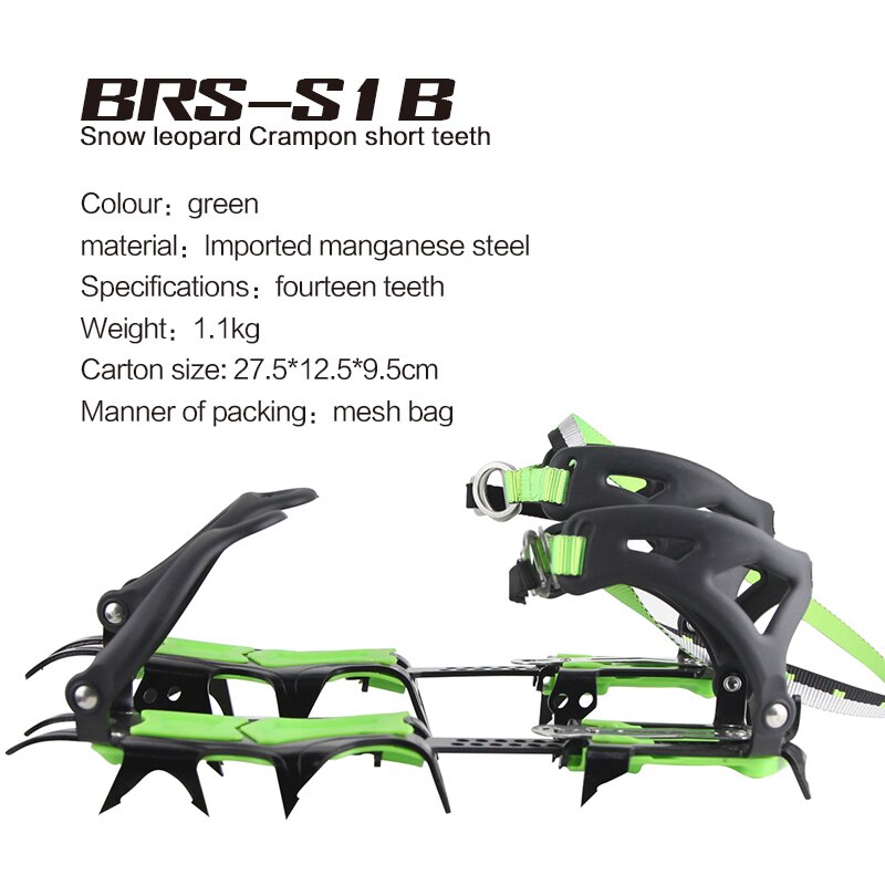BRS Klimmen Veertien Tanden 25/40mm Ijs Stijgijzers Winter Sneeuw Boot Schoen Covers Grijper Mangaan Staal Ijs Grijpers stijgijzers