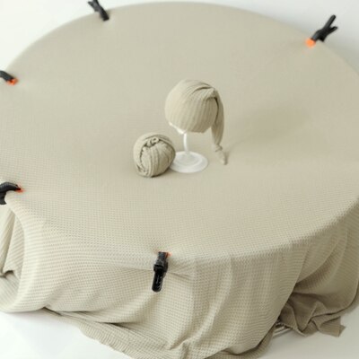 Deken voor baby, newborn fotografie rekwisieten, baby wikkeldoek, baby beddengoed, wieglakens, achtergrond voor foto's, baby hoofdband, elastische wafel: Legergroen