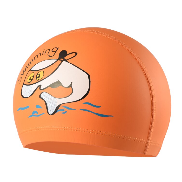 Jongens meisjes pu kinderen waterdichte zwemmutsen badmuts kinderen zwembad hoeden oorbeschermer baby cartoon patroon duikhoed