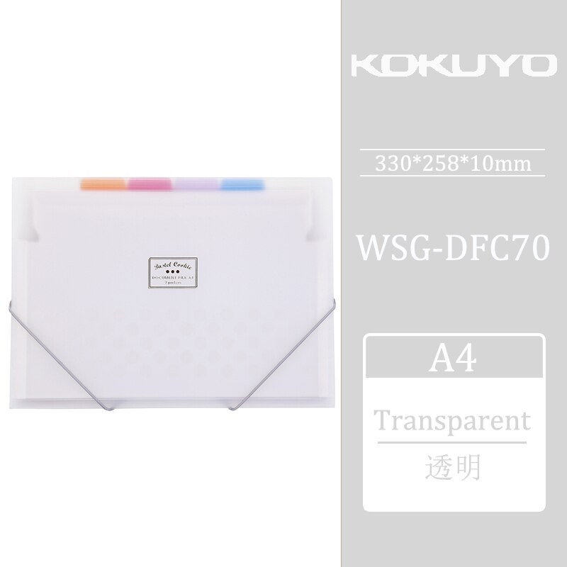 Kokuyo lysfarvede småkager tynd orgelpose enkel lille frisk studenteroplysningsbog  a4 opbevaringsbog i flere lag: Gennemsigtig