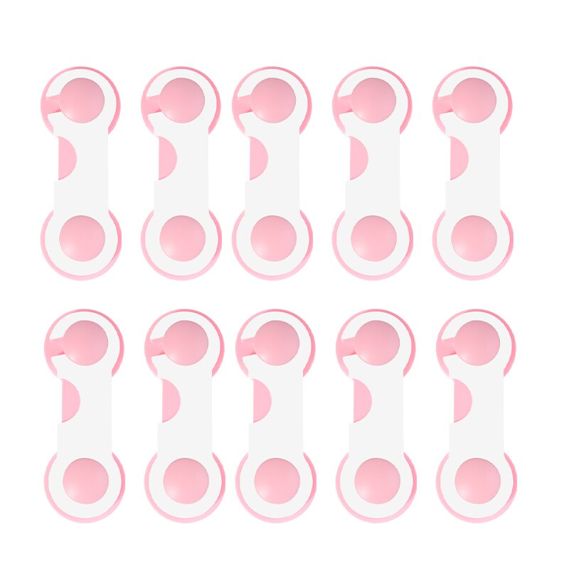 Plastic Kast Lock Kind Veiligheid Anti-Snuifje Bumper Security Lade Vergrendelingen Home Baby Bescherming Voor Koelkasten Sloten: 10pcs pink