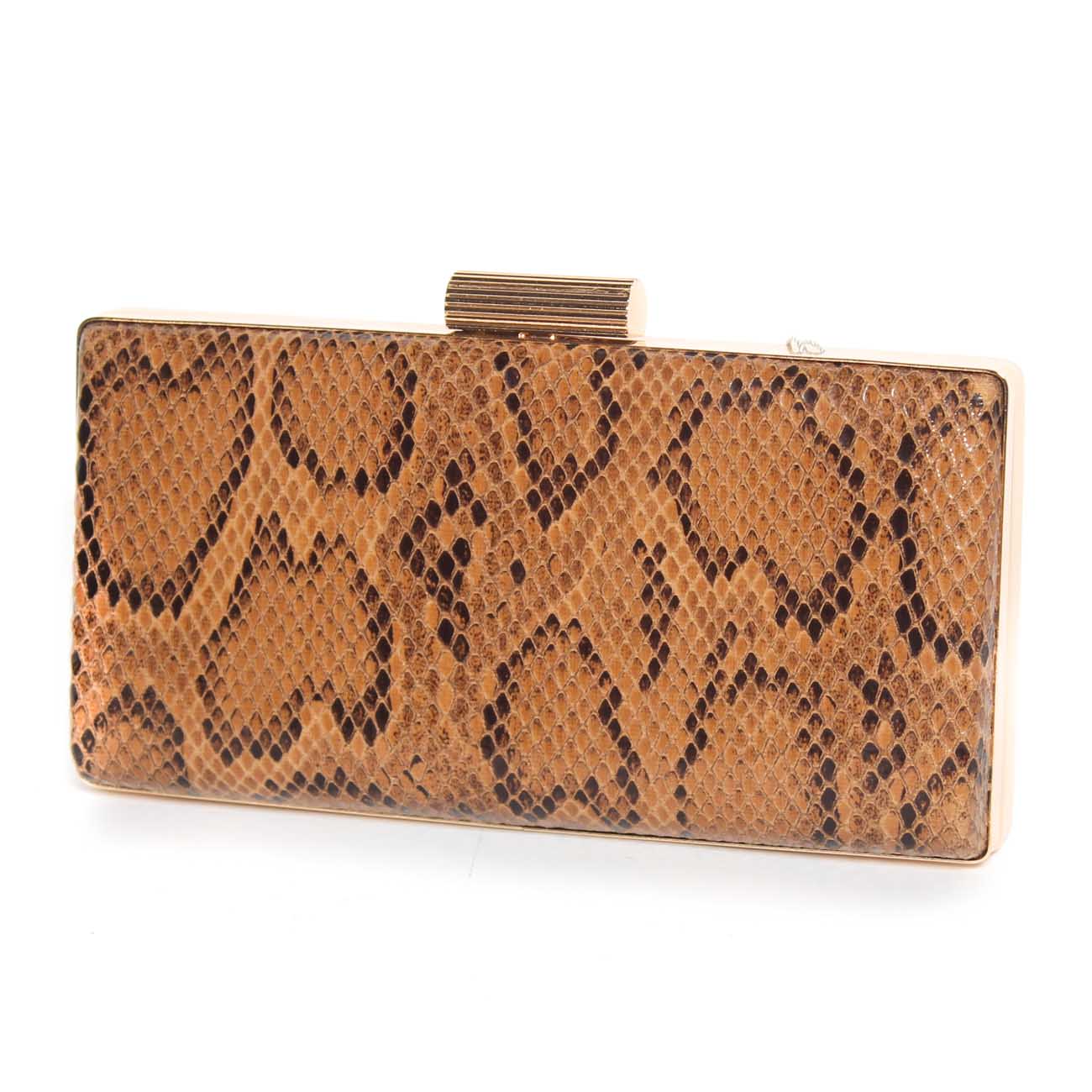 Bolso de para mujer Estampado Serpiente AnimalPrint bolsos de mujer Cadena para Llevarlo Modo Bandolera: Castaño