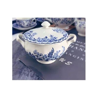 Britse Retro Blauw En Wit Porselein Servies Steak Plaat Foto Bloem Dessertbord Soep Plaat Kom: H