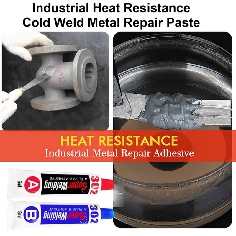 Wysoka temperatura 10ml AB klej metalowy klej robić naprawy żeliwa stalowa wytrzymałość naprawa klej wodoodporny przezroczysty szybkoschnący