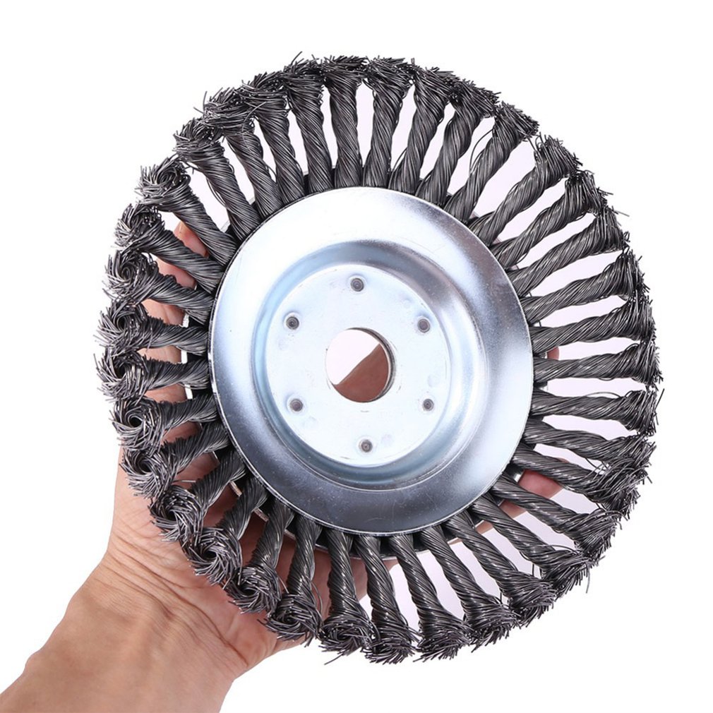 8 Inch Derusting Weeding Wheel Lawn Mower Wire Weeding Brush Remove Moss And Dirt Steel Wire Grass Trimmer Head