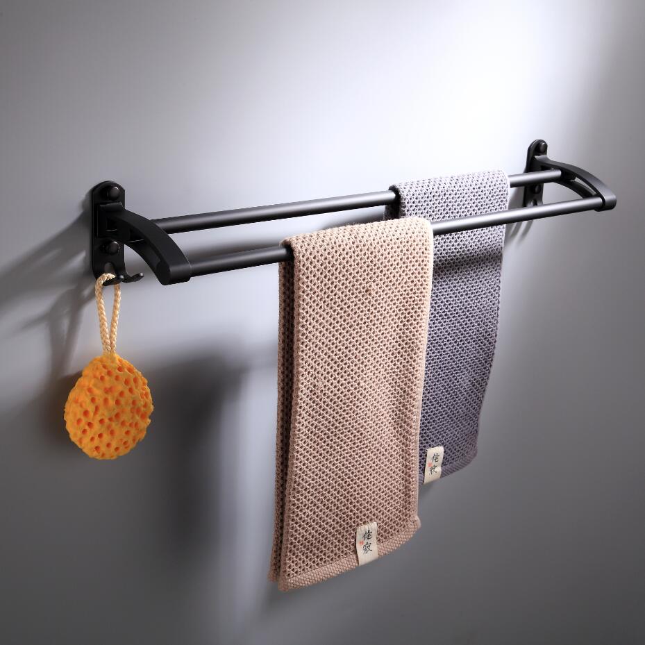 Porte-serviettes Double barre en aluminium, espace de montage mural, cuisine salle de bains porte-serviettes, accessoires de salle de bains