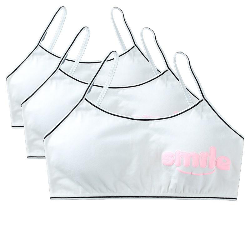 Sujetadores de entrenamiento para niñas, ropa interior de algodón con letras bonitas, para adolescentes y niños, 3 unids/lote: J